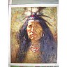 人物油画-印第安人首领肖像油画