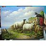 古典动物油画-山羊油画(板仔画)