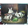动物油画-兔子油画(板仔油画)